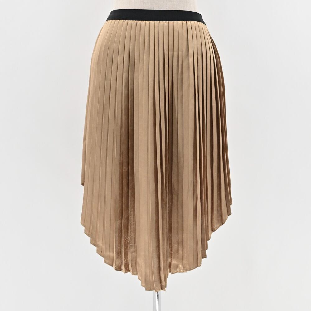 Joie Skirt Womens Size XS Pleated Elastic Waist Pull On Knee Length Gold Capsule